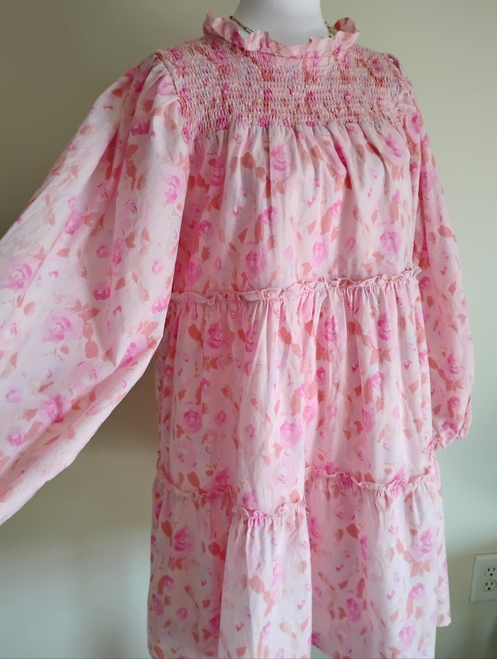 Shop The Mint Nursing Collection Pink Floral Ruffle Baby Doll Dress Size Medium